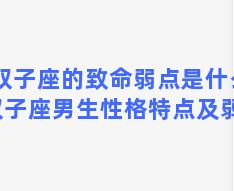 双子座的致命弱点是什么 双子座男生性格特点及弱点